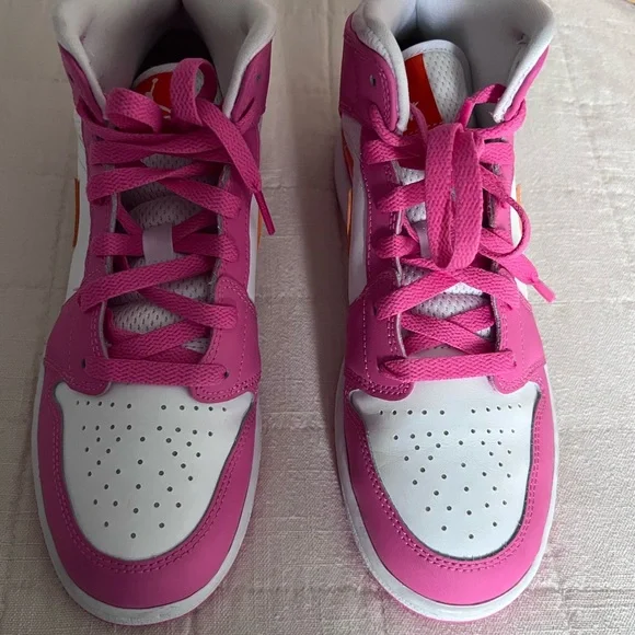 Nike Air Jordan 1 Mid Pinksicle Safety Orange Pink DX3240-681 size us 6.5 - Picture 4 of 9